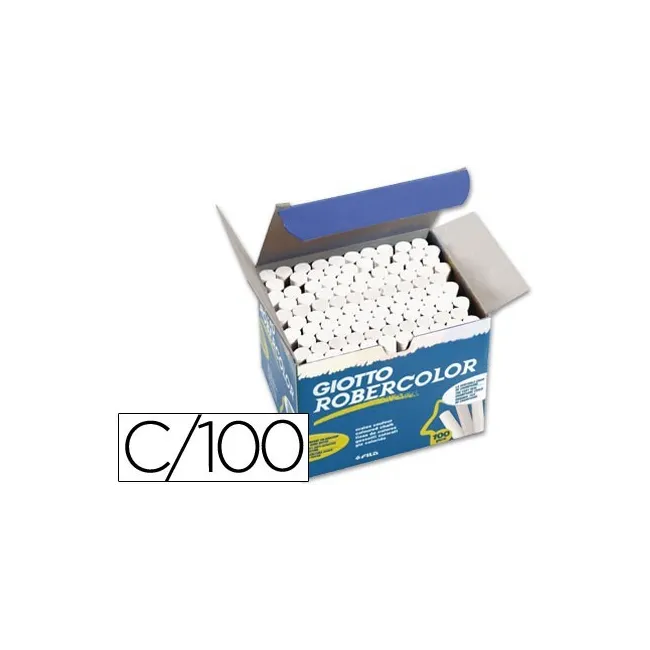 TIZA BLANCA ANTIPOLVO ROBERCOLOR -CAJA DE 100 UNIDADES
