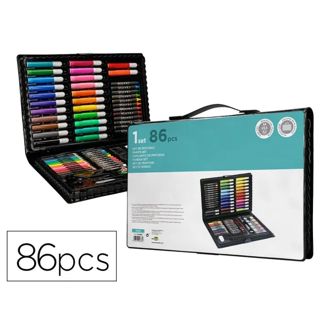 ESTUCHE DE PINTURA LIDERPAPEL PLASTICO 86 PIEZAS 34X23X3,2 CM