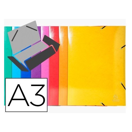 CARPETA EXACOMPTA IDERAMA GOMAS CARTON 600 GR TRES SOLAPAS DIN A3 C...
