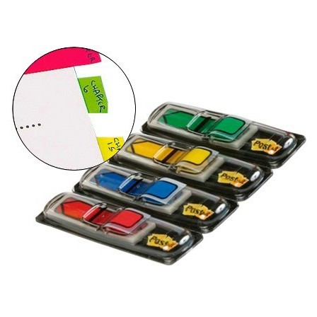 BANDERITAS SEPARADORAS FLECHAS DISPENSADOR 4 COLORES CLASICOS POST-...