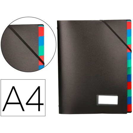 CARPETA LIDERPAPEL CLASIFICADORA POLIPROPILENO DIN A4 NEGRA -PORTAF...