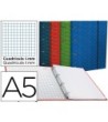 CARPETA CON RECAMBIO LIDERPAPEL A5 CUADRO 5MM FORRADA 4 ANILLAS 20MM