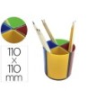 CUBILETE PORTALAPICES Q-CONNECT PLASTICO REDONDO GIRATORIO 4 COLORE...