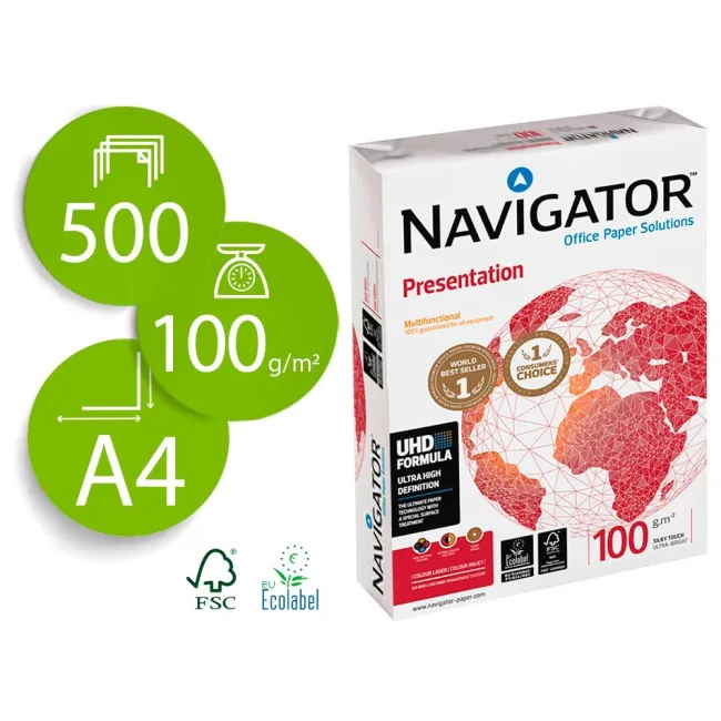 PAPEL FOTOCOPIADORA NAVIGATOR DIN A4 100 GRAMOS PAPEL MULTIUSO INK-...