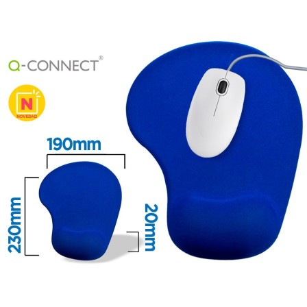 ALFOMBRILLA PARA RATON Q-CONNECT REPOSAMUÑECAS DE GEL COLOR AZUL 19...