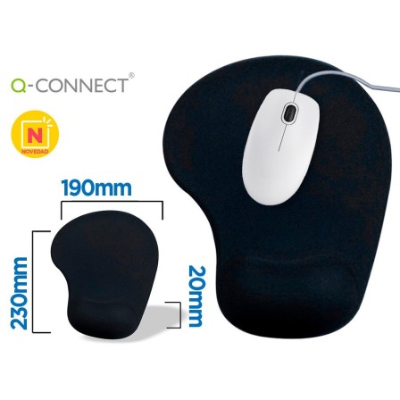 ALFOMBRILLA PARA RATON Q-CONNECT REPOSAMUÑECAS DE GEL COLOR NEGRO 1...