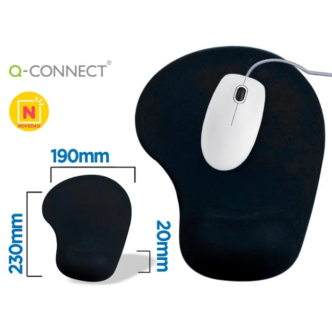 ALFOMBRILLA PARA RATON Q-CONNECT REPOSAMUÑECAS DE GEL COLOR NEGRO 1...