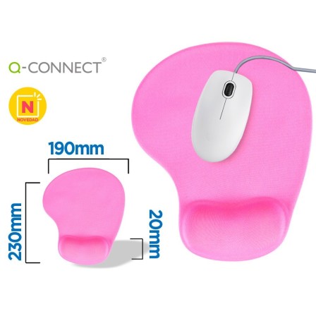 ALFOMBRILLA PARA RATON Q-CONNECT REPOSAMUÑECAS DE GEL COLOR ROSA 19...