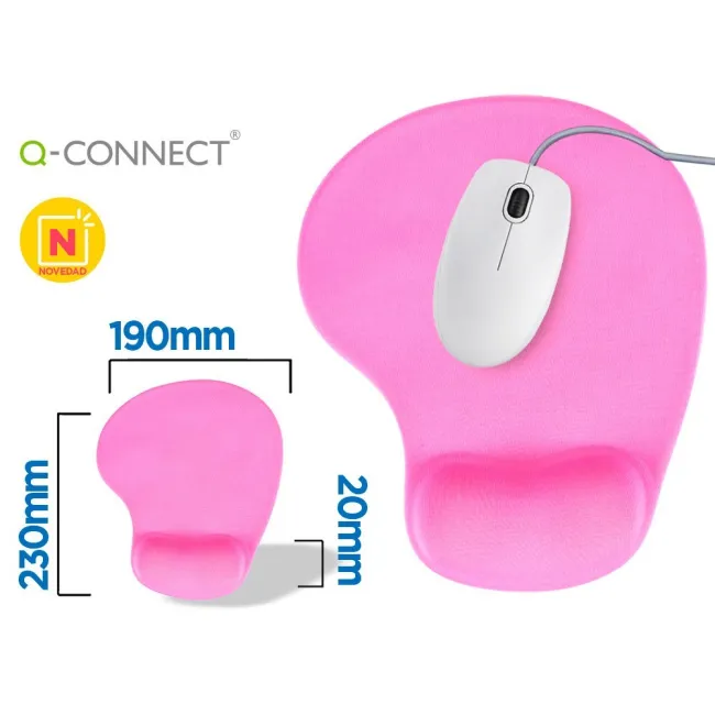 ALFOMBRILLA PARA RATON Q-CONNECT REPOSAMUÑECAS DE GEL COLOR ROSA 19...