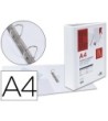 CARPETA CANGURO 2 ANILLAS MIXTAS 40MM LIDERPAPEL A4 PLASTICO BLANCA