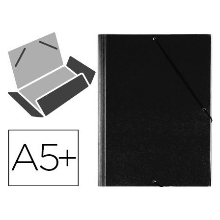 CARPETA GOMAS SOLAPAS PLASTICO SARO CUARTO NEGRO