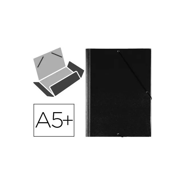 CARPETA GOMAS SOLAPAS PLASTICO SARO CUARTO NEGRO