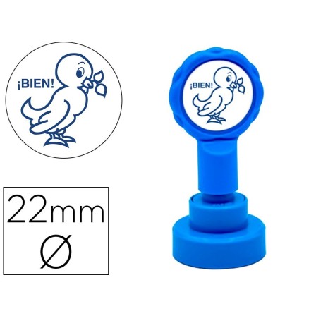 SELLO ARTLINE EMOTICONO BIEN COLOR AZUL 22 MM DIAMETRO