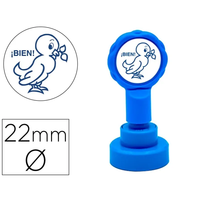 SELLO ARTLINE EMOTICONO BIEN COLOR AZUL 22 MM DIAMETRO