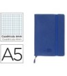 LIBRETA LIDERPAPEL SIMIL PIEL A5 120 HOJAS 70G/M2 CUADRO 4MM SIN MA...