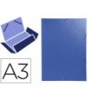 CARPETA EXACOMPTA GOMAS CARTON SIMIL-PRESPAN TRES SOLAPAS DIN A3 AZUL