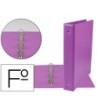 CARPETA LIDERPAPEL 4 ANILLAS 40 MM REDONDAS PLASTICO FOLIO COLOR LILA