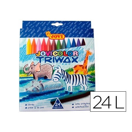LAPICES CERA JOVICOLOR TRIANGULAR TRIWAX 24 COLORES