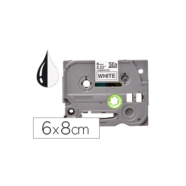 CINTA Q-CONNECT TZE-211 BLANCO-NEGRO 6MM LONGITUD 8 MT
