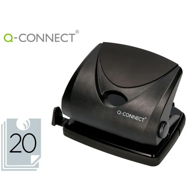 TALADRADOR Q-CONNECT KF01234 NEGRO -ABERTURA 2 MM -CAPACIDAD 20 HOJAS