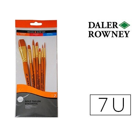 PINCELES DALER ROWNEY SIMPLY ART SINTENTICO MANGO CORTO DORADO BLIS...