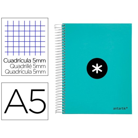 CUADERNO ESPIRAL LIDERPAPEL A5 MICRO ANTARTIK TAPA FORRADA120H 100 ...
