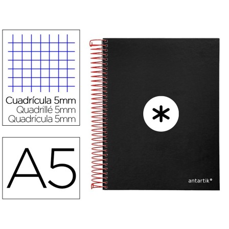 CUADERNO ESPIRAL LIDERPAPEL A5 MICRO ANTARTIK TAPA FORRADA 120H 100...