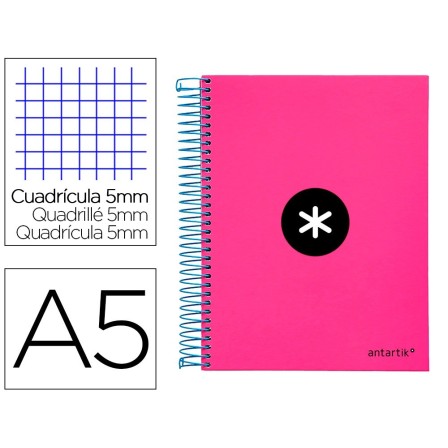 CUADERNO ESPIRAL LIDERPAPEL A5 MICRO ANTARTIK TAPA FORRADA 120H 100...