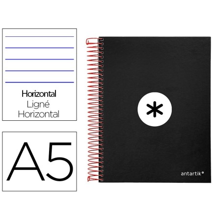 CUADERNO ESPIRAL LIDERPAPEL A5 MICRO ANTARTIK TAPA FORRADA 120H 100...