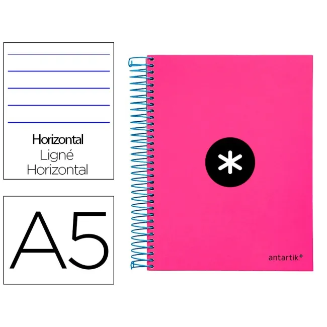 CUADERNO ESPIRAL LIDERPAPEL A5 MICRO ANTARTIK TAPA FORRADA 120H 100...