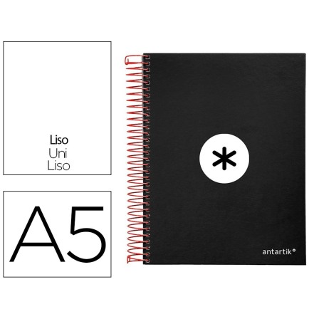 CUADERNO ESPIRAL LIDERPAPEL A5 MICRO ANTARTIK TAPA FORRADA 120H 100...