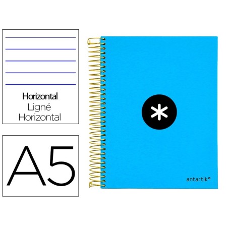 CUADERNO ESPIRAL LIDERPAPEL A5 MICRO ANTARTIK TAPA FORRADA 120H 100...