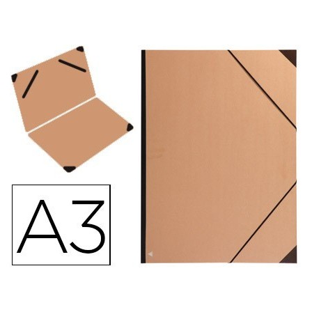 CARPETA PLANOS CLAIREFONTAINE DIN A3 CON GOMAS KRAFT MARRON VERJURADO