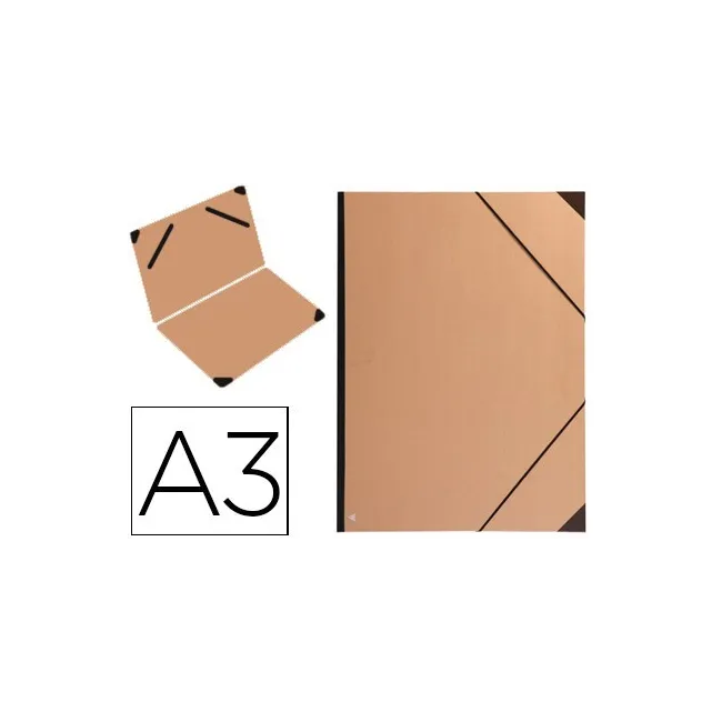 CARPETA PLANOS CLAIREFONTAINE DIN A3 CON GOMAS KRAFT MARRON VERJURADO