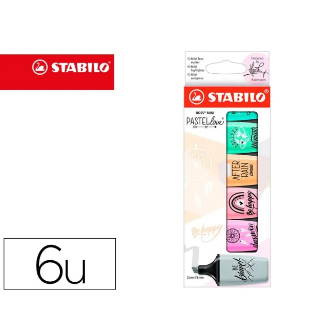 ROTULADOR STABILO BOSS MINI PASTEL LOVE ESTUCHE DE 6 UNIDADES COLOR...