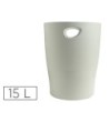 PAPELERA PLASTICO EXACOMPTA ECOBLACK GRIS 15 LITROS
