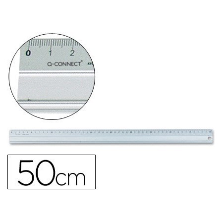 REGLA METALICA Q-CONNECT ALUMINIO 50 CM