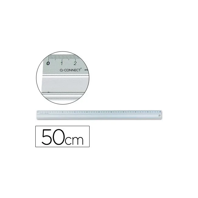 REGLA METALICA Q-CONNECT ALUMINIO 50 CM