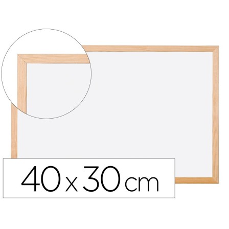 PIZARRA BLANCA Q-CONNECT MELAMINA MARCO DE MADERA 40X30 CM