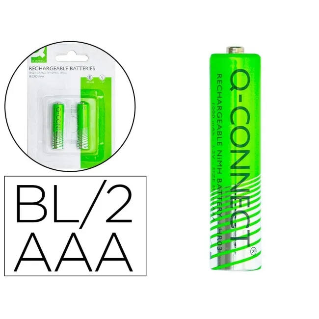 PILA Q-CONNECT ALCALINA AAA RECARGABLE BLISTER DE 2 UNIDADES