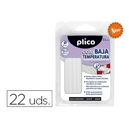 BARRA TERMOFUSIBLE PLICO COLA BAJA TEMPERATURA 8 MM DE DIAMETRO X 9...