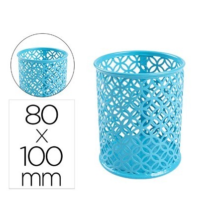CUBILETE PORTALAPICES Q-CONNECT METAL REDONDO TURQUESA DIAMETRO 80 ...