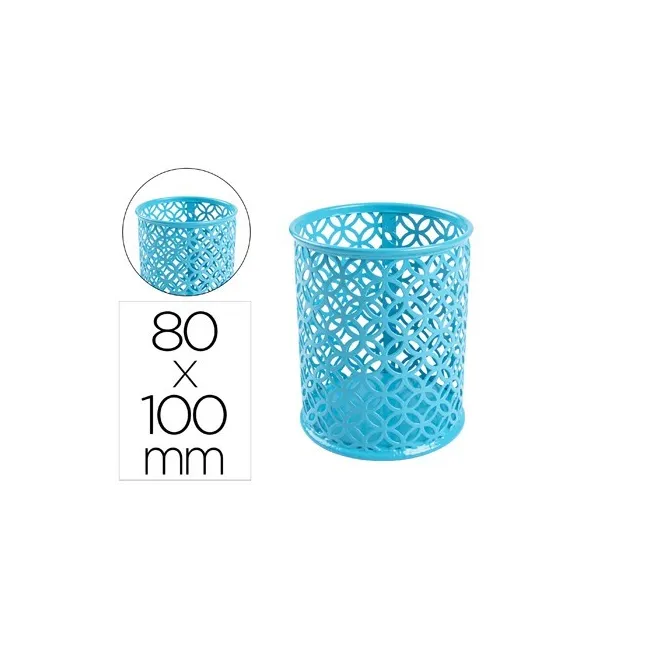 CUBILETE PORTALAPICES Q-CONNECT METAL REDONDO TURQUESA DIAMETRO 80 ...