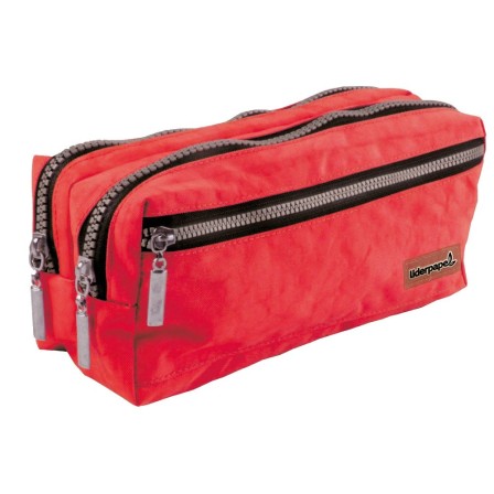 BOLSO ESCOLAR LIDERPAPEL PORTATODO RECTANGULAR 3 BOLSILLOS ROJO 210...