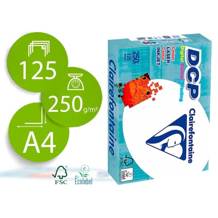 PAPEL FOTOCOPIADORA CLAIREFONTAINE DIN A4 250 GRAMOS PAQUETE DE 125...