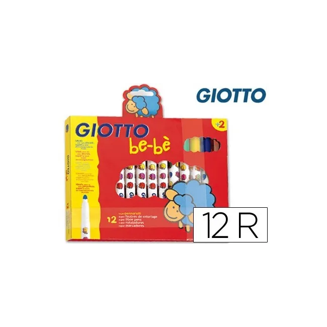 ROTULADOR GIOTTO BEBE -CAJA DE 12 COLORES