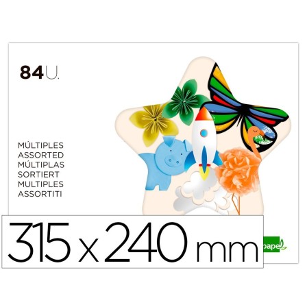BLOC TRABAJOS MANUALES LIDERPAPEL MULTIPLE 240X315MM 84 HOJAS COLOR...
