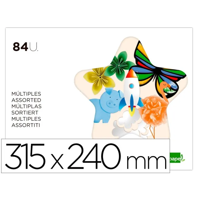 BLOC TRABAJOS MANUALES LIDERPAPEL MULTIPLE 240X315MM 84 HOJAS COLOR...