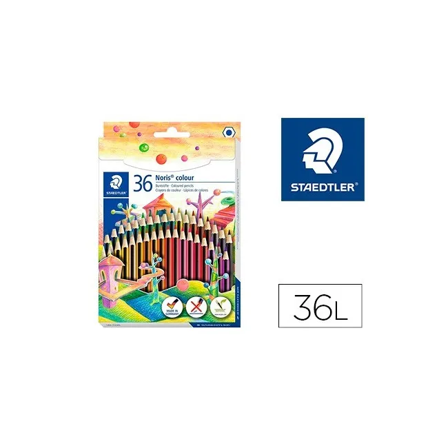 LAPICES DE COLORES STAEDTLER WOPEX ECOLOGICO 36 COLORES EN CAJA DE ...