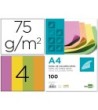 PAPEL COLOR LIDERPAPEL A4 75G/M2 NEON 4 COLORES SURTIDOS PAQUETE DE...
